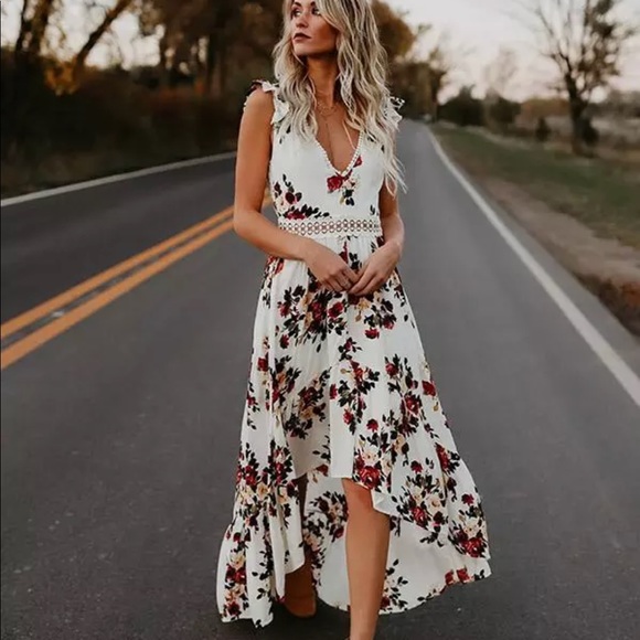 🌟Chelsea Cotton Floral Open Back Dress - Picture 2 of 6